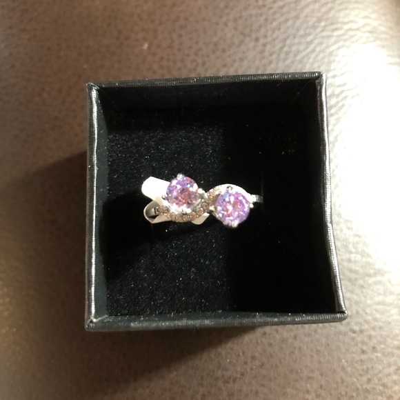 Jewelry - NWT Silver 3.5 Carat Bypass Amethyst Ring